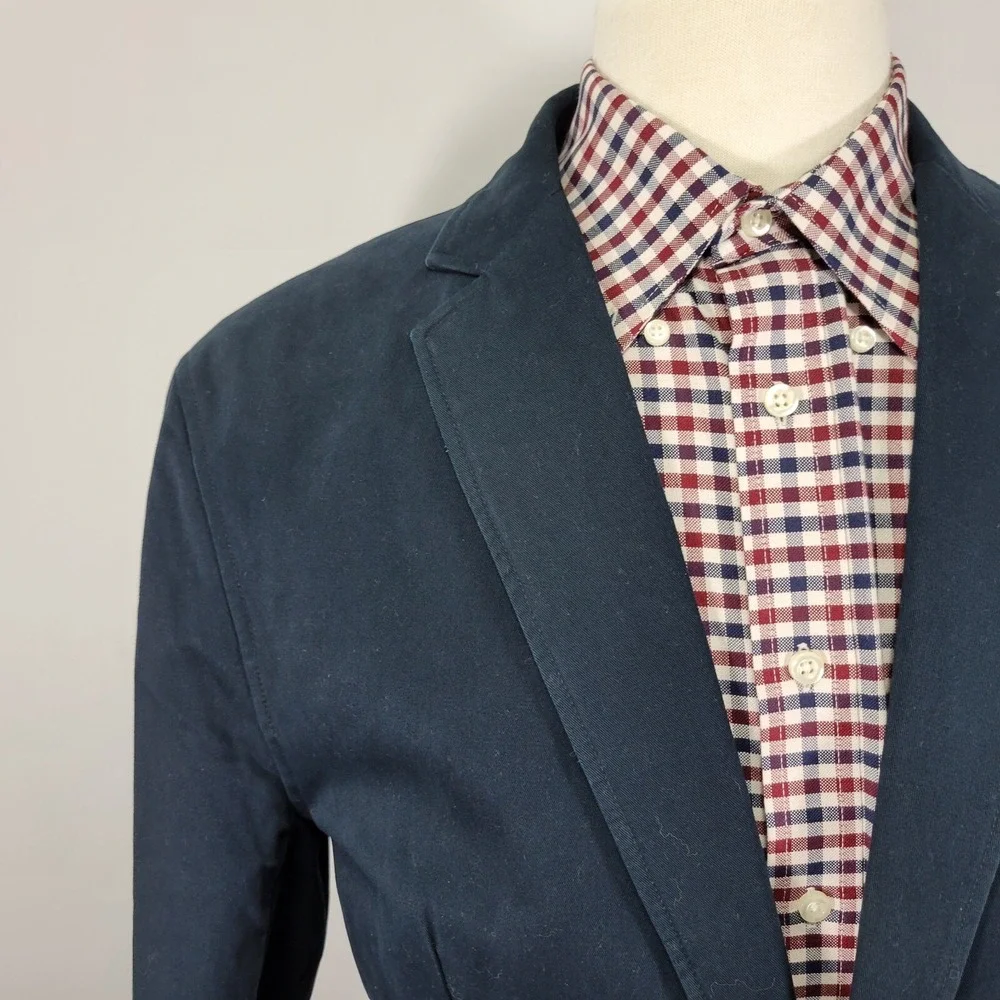 Daniel Cremieux Men's Sport Coat Blazer Two Button Navy Cotton Twill Size Large‎